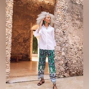 NWT Chico’s Ikat Wide Leg Crop Pants Size 10